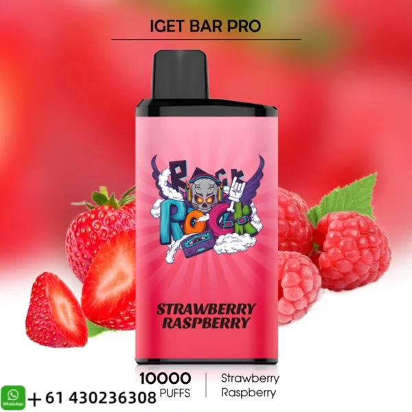 IGET Bar Pro Strawberry Raspberry 10000 Puffs - IGET Bar Vape ...
